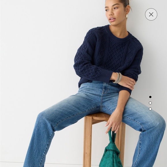 J crew cotton cable knit sweater - Picture 2 of 6